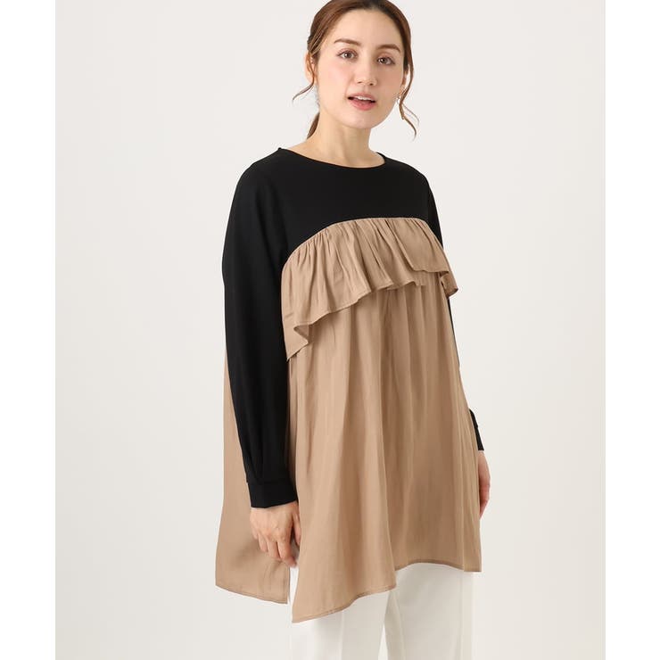 【WEB先行販売】【大きいサイズ】サテンドッキングチュニック | eur3 | 詳細画像1 