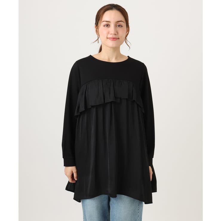 【WEB先行販売】【大きいサイズ】サテンドッキングチュニック | eur3 | 詳細画像10 