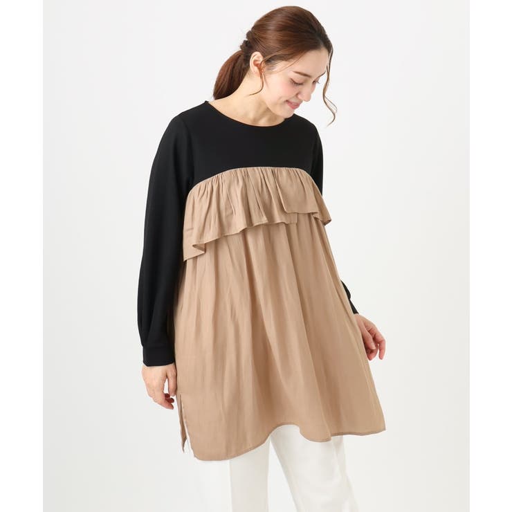 【WEB先行販売】【大きいサイズ】サテンドッキングチュニック | eur3 | 詳細画像3 