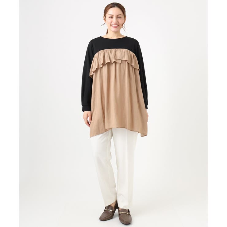 【WEB先行販売】【大きいサイズ】サテンドッキングチュニック | eur3 | 詳細画像5 