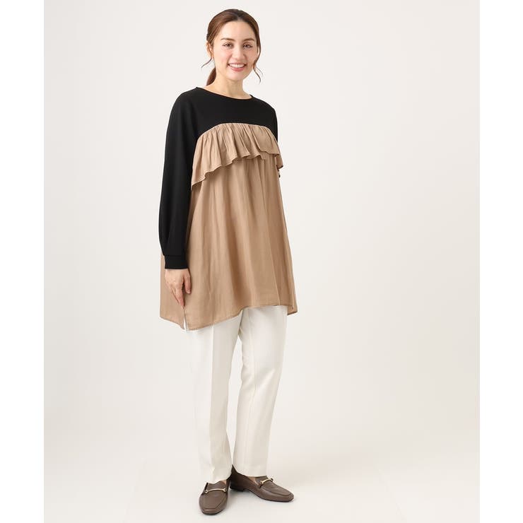 【WEB先行販売】【大きいサイズ】サテンドッキングチュニック | eur3 | 詳細画像6 