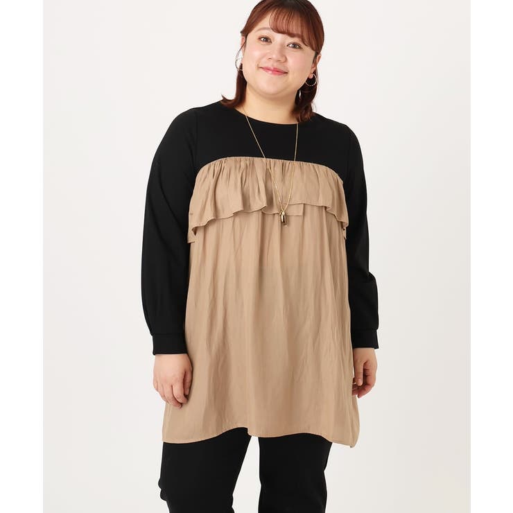 【WEB先行販売】【大きいサイズ】サテンドッキングチュニック | eur3 | 詳細画像9 