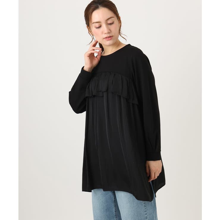 ブラック(94) | 【WEB先行販売】【大きいサイズ】サテンドッキングチュニック | eur3