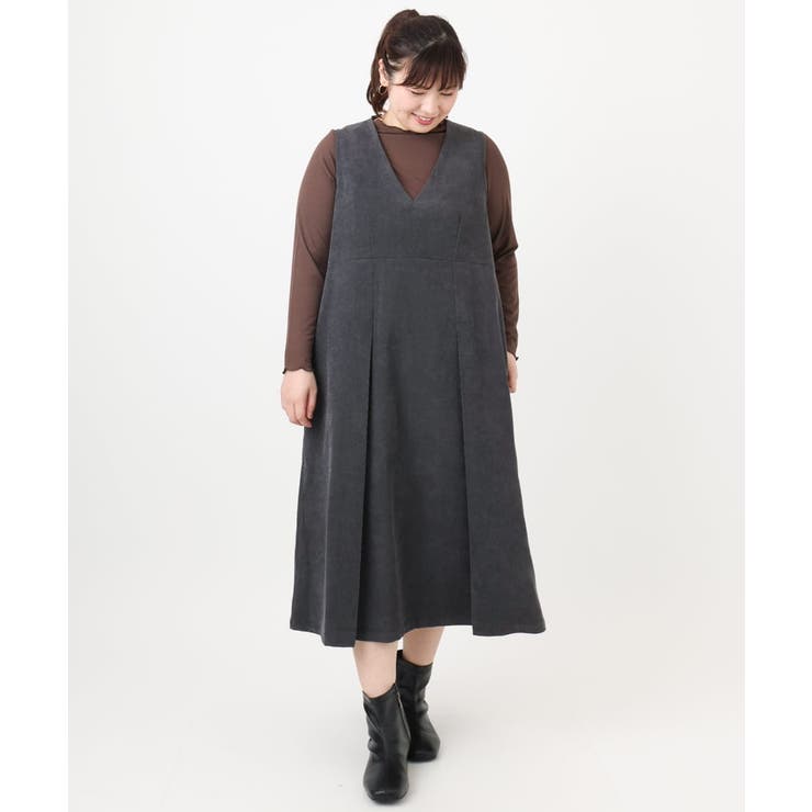 【大きいサイズ】コーデュロイジャンパースカート | eur3 | 詳細画像4 