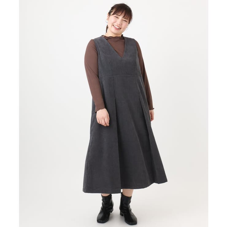 【大きいサイズ】コーデュロイジャンパースカート | eur3 | 詳細画像5 