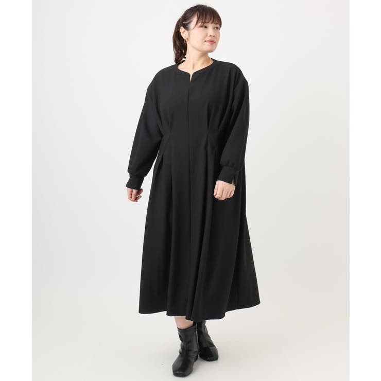 【大きいサイズ/LAVEANGE×eur3】タックジャージーワンピース | eur3 | 詳細画像19 