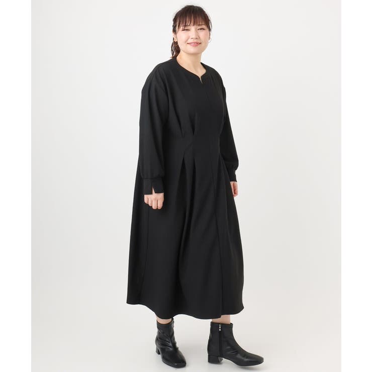 【大きいサイズ/LAVEANGE×eur3】タックジャージーワンピース | eur3 | 詳細画像20 