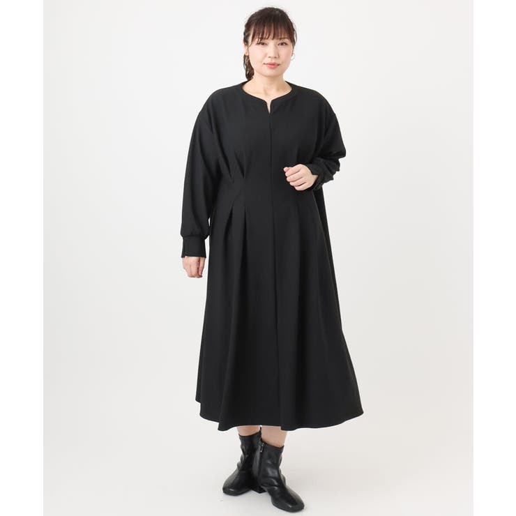 【大きいサイズ/LAVEANGE×eur3】タックジャージーワンピース | eur3 | 詳細画像21 