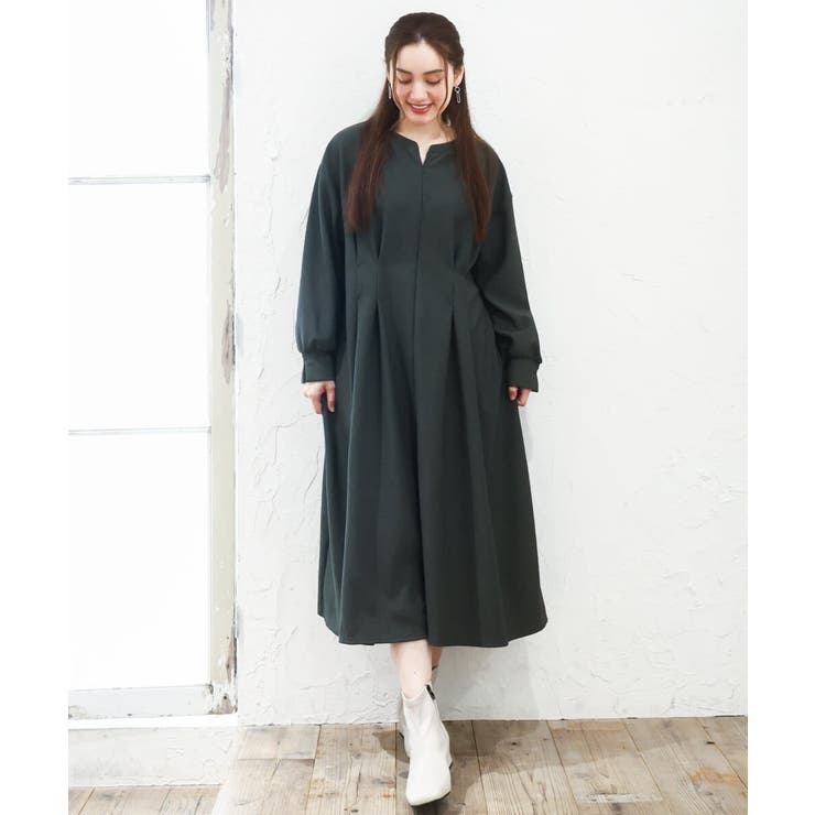 【大きいサイズ/LAVEANGE×eur3】タックジャージーワンピース | eur3 | 詳細画像4 