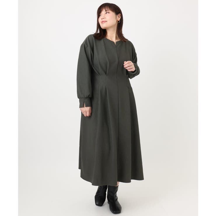 【大きいサイズ/LAVEANGE×eur3】タックジャージーワンピース | eur3 | 詳細画像8 