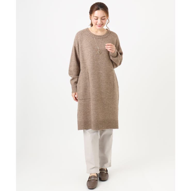 【大きいサイズ LAVEANGE×eur3】アンゴラタッチニットチュニックワンピ… | eur3 | 詳細画像17 