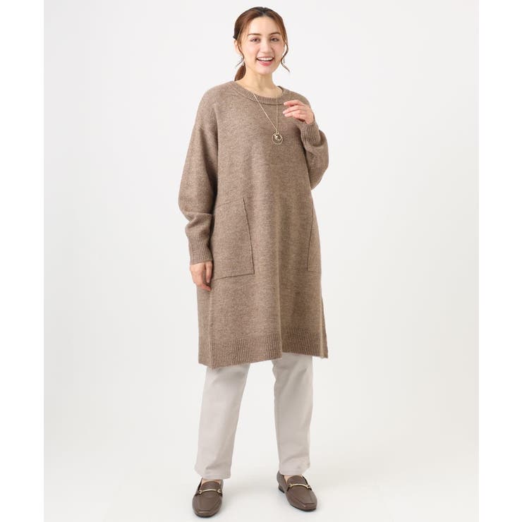 【大きいサイズ LAVEANGE×eur3】アンゴラタッチニットチュニックワンピ… | eur3 | 詳細画像18 