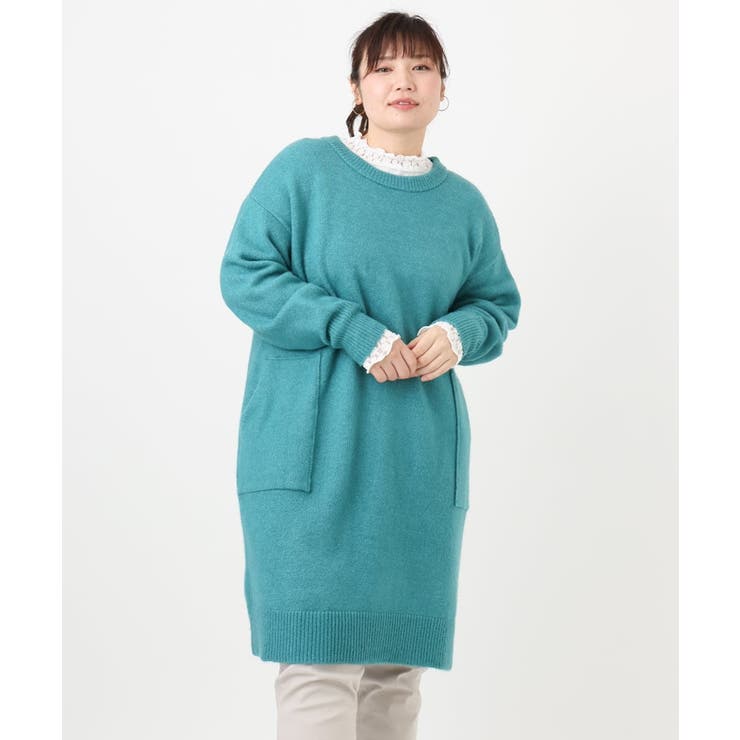 【大きいサイズ LAVEANGE×eur3】アンゴラタッチニットチュニックワンピ… | eur3 | 詳細画像5 