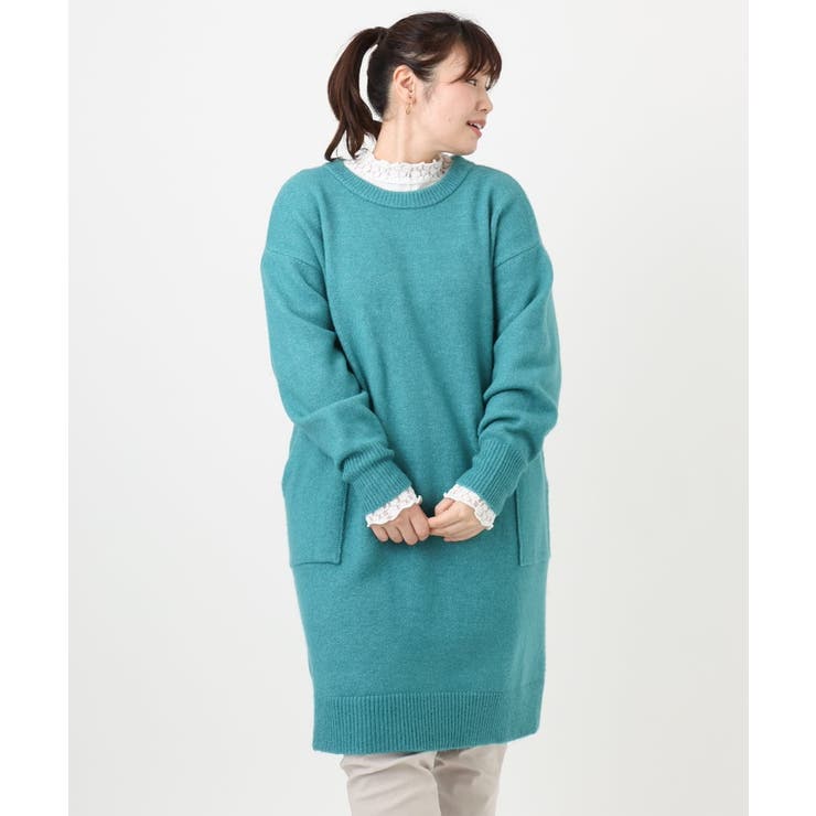 【大きいサイズ LAVEANGE×eur3】アンゴラタッチニットチュニックワンピ… | eur3 | 詳細画像6 