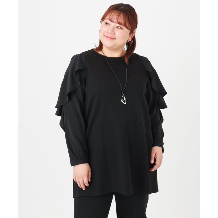 【大きいサイズ】ラッフルスリーブチュニック | eur3 | 詳細画像18 