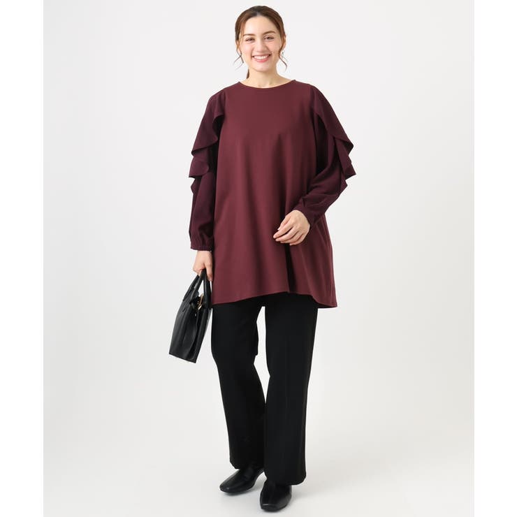 【大きいサイズ】ラッフルスリーブチュニック | eur3 | 詳細画像4 