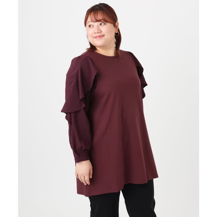 【大きいサイズ】ラッフルスリーブチュニック | eur3 | 詳細画像8 