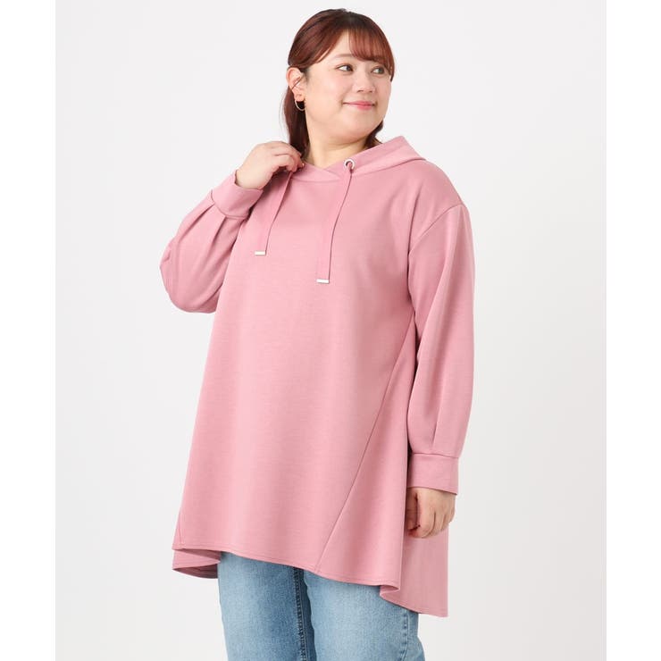 【大きいサイズ】ダンボールフーディー風チュニック | eur3 | 詳細画像2 