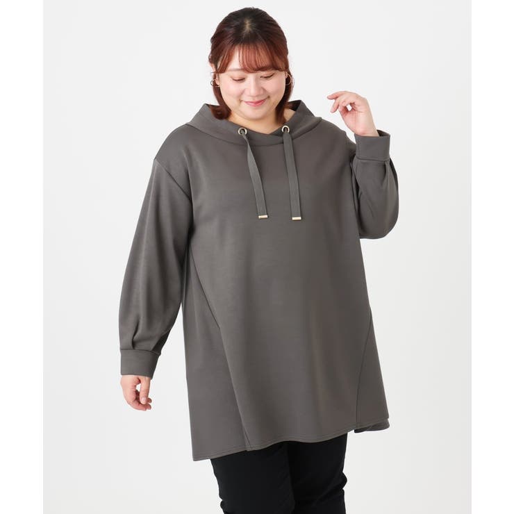 【大きいサイズ】ダンボールフーディー風チュニック | eur3 | 詳細画像26 