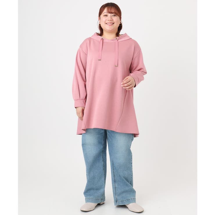 【大きいサイズ】ダンボールフーディー風チュニック | eur3 | 詳細画像4 