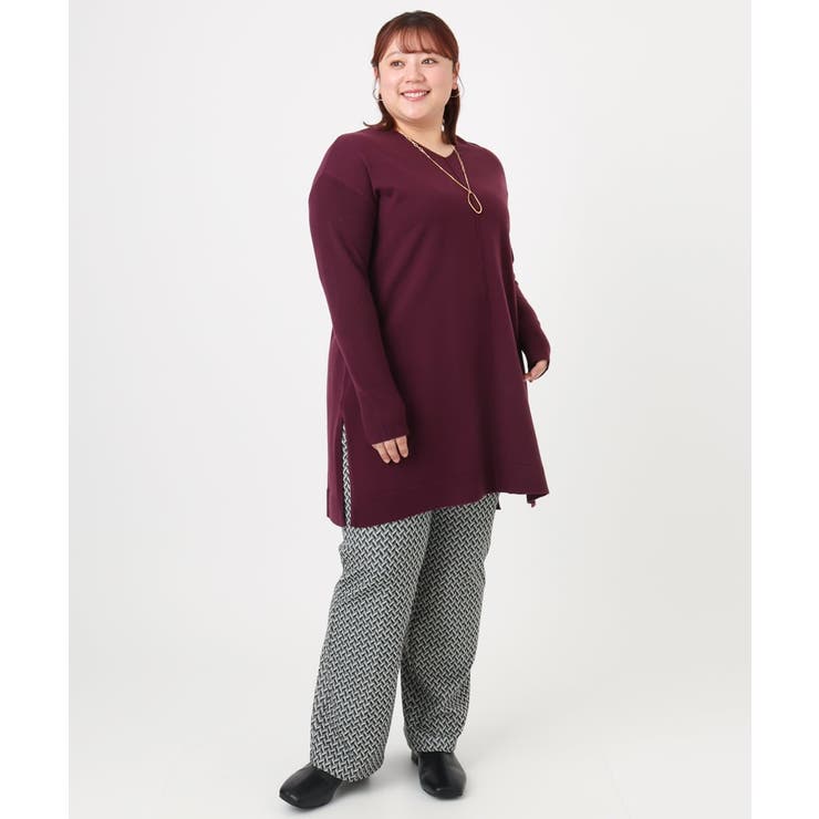 【大きいサイズ】Vネックニットチュニック | eur3 | 詳細画像12 