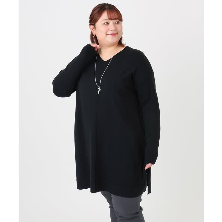 【大きいサイズ】Vネックニットチュニック | eur3 | 詳細画像19 