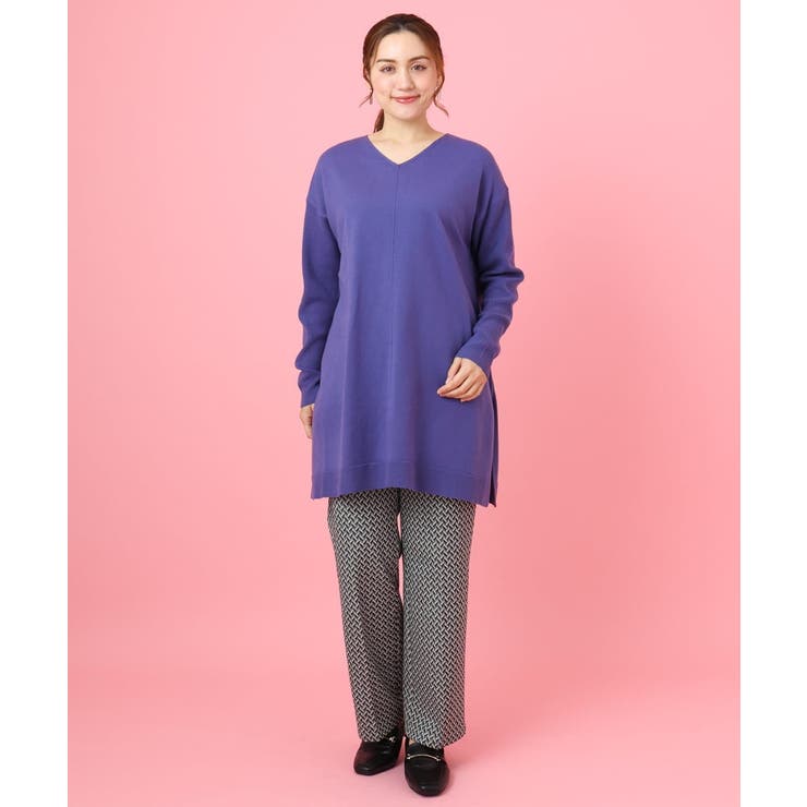 【大きいサイズ】Vネックニットチュニック | eur3 | 詳細画像2 