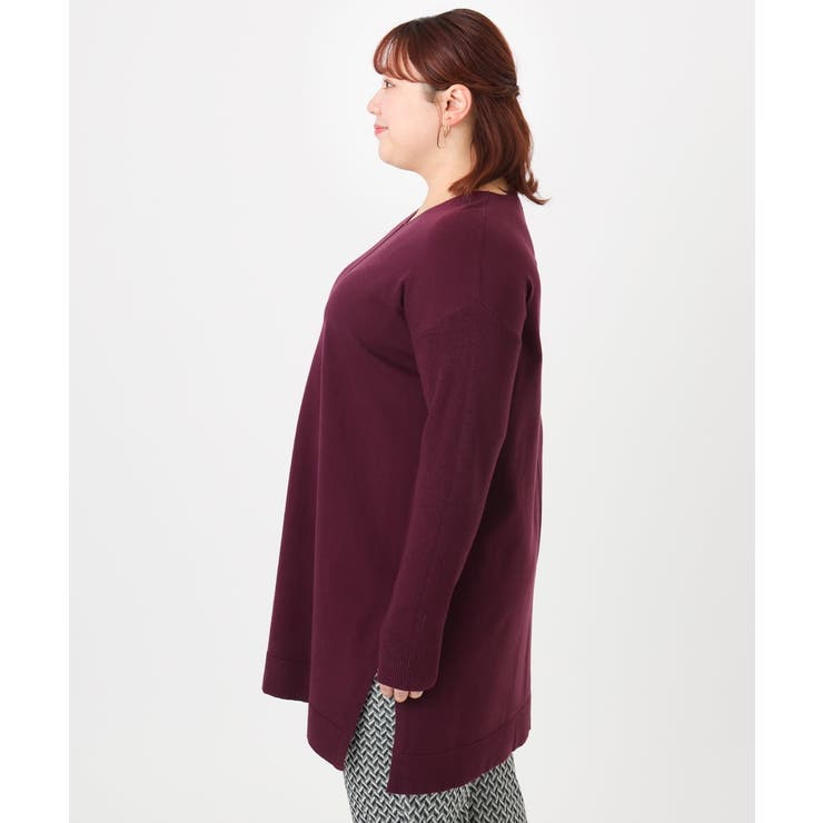 【大きいサイズ】Vネックニットチュニック | eur3 | 詳細画像5 