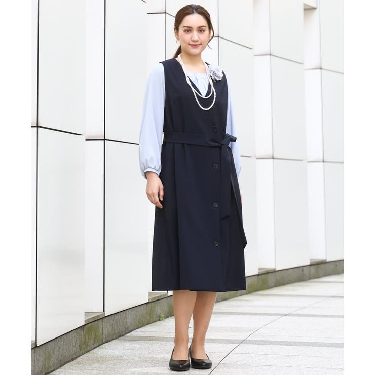 【大きいサイズ】Wクロス2WAYワンピース | eur3 | 詳細画像1 