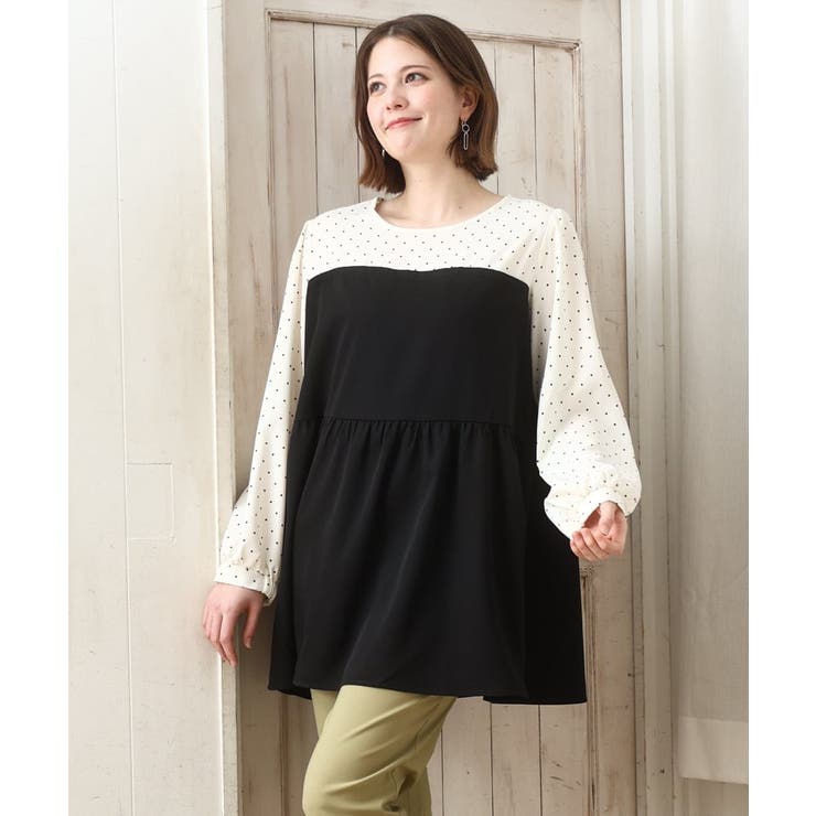 【大きいサイズ】ビスチェ風ドッキングトップス | eur3 | 詳細画像2 