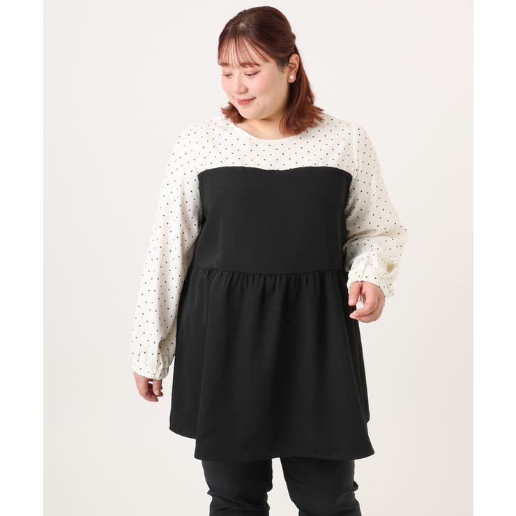 【大きいサイズ】ビスチェ風ドッキングトップス | eur3 | 詳細画像9 