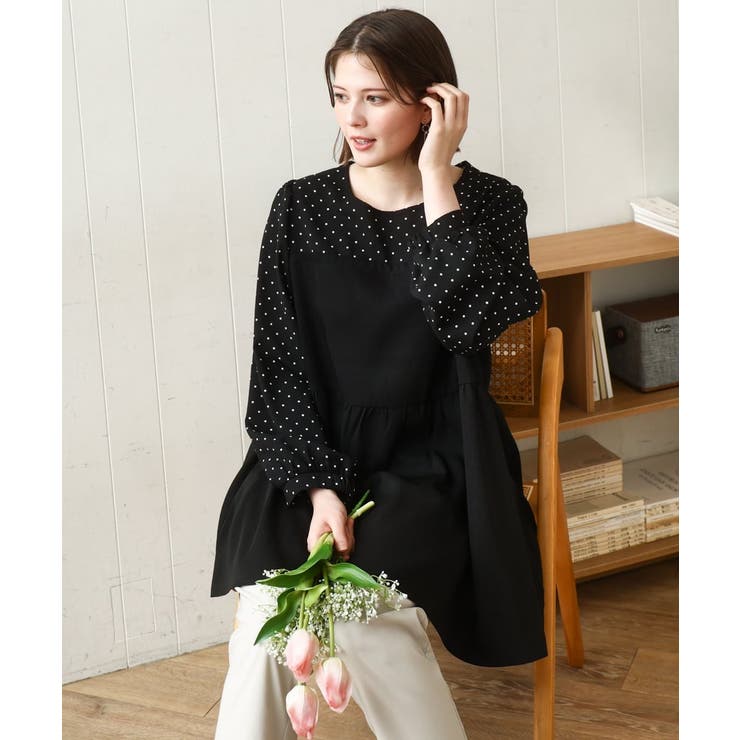 ブラック(94) | 【大きいサイズ】ビスチェ風ドッキングトップス | eur3