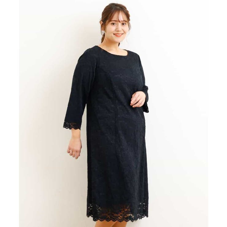 エウルキューブ/【大きいサイズ】ちくちくしない！総レースワンピース 大きいサイズ】ちくちくしない！総レースワンピース[品番：ITKW0002318