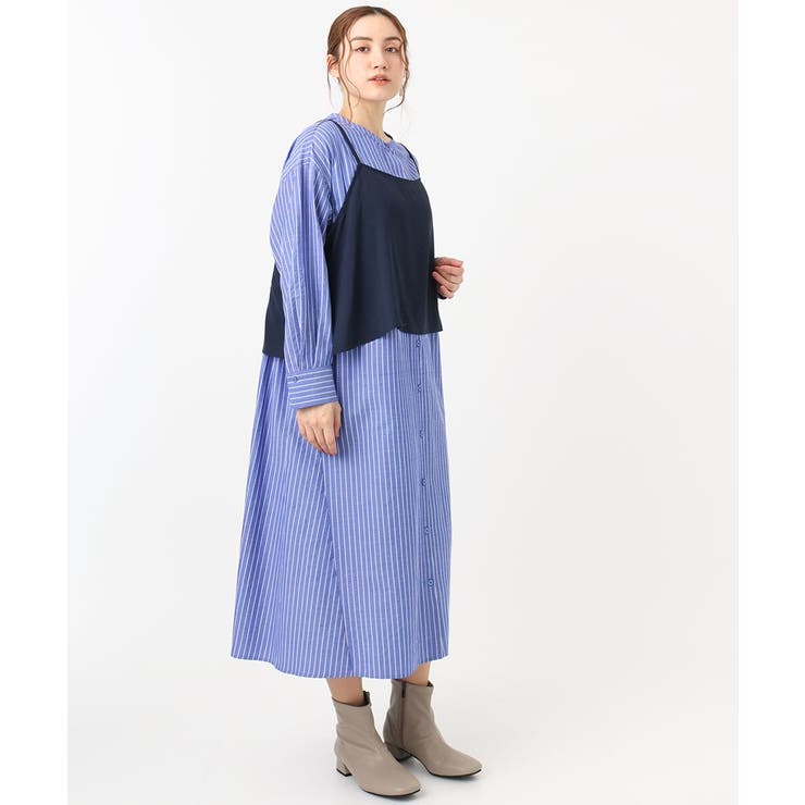 【大きいサイズ】ビスチェ×シャツワンピースセット | eur3 | 詳細画像15 