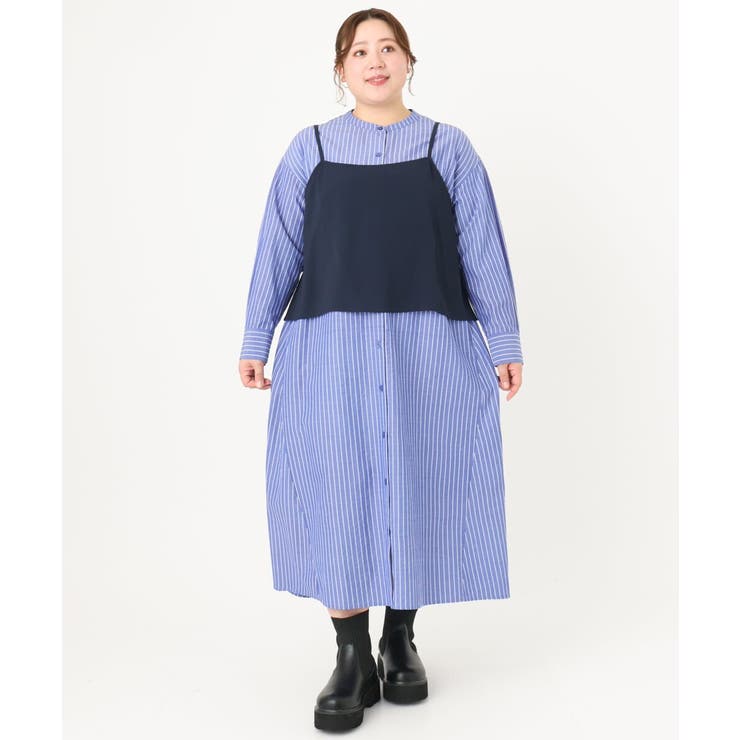 【大きいサイズ】ビスチェ×シャツワンピースセット | eur3 | 詳細画像18 