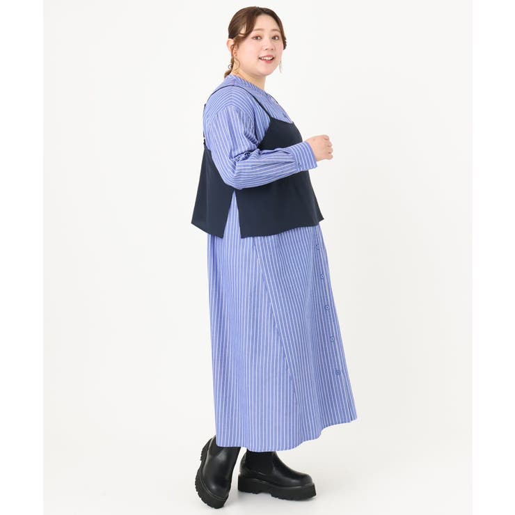 【大きいサイズ】ビスチェ×シャツワンピースセット | eur3 | 詳細画像19 