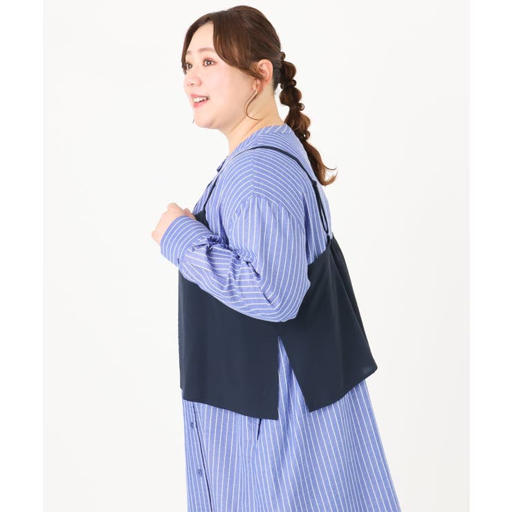 【大きいサイズ】ビスチェ×シャツワンピースセット | eur3 | 詳細画像2 