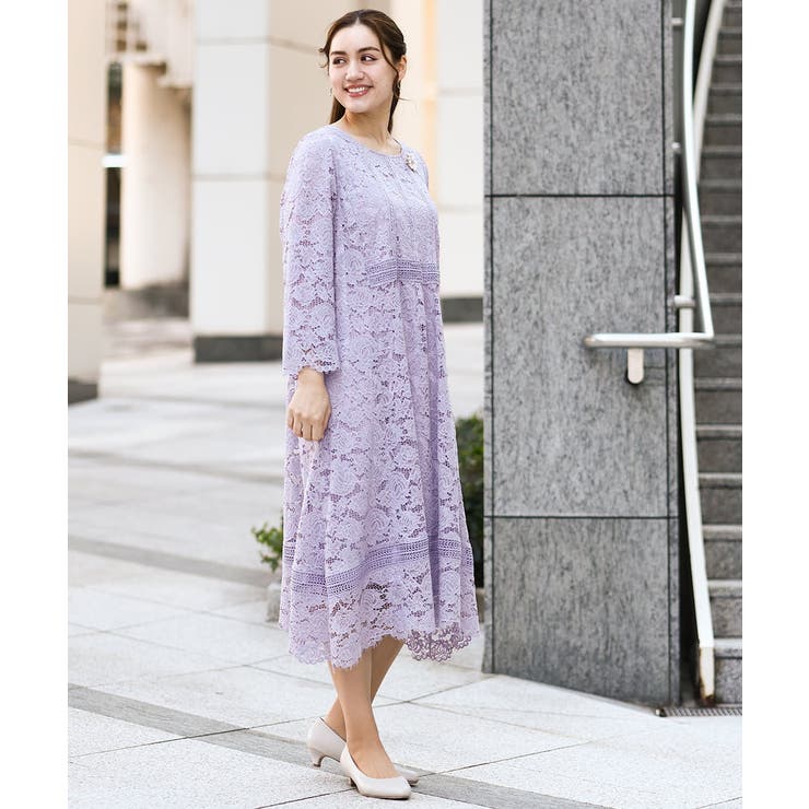 【大きいサイズ】イレヘムレースドレス | eur3 | 詳細画像1 