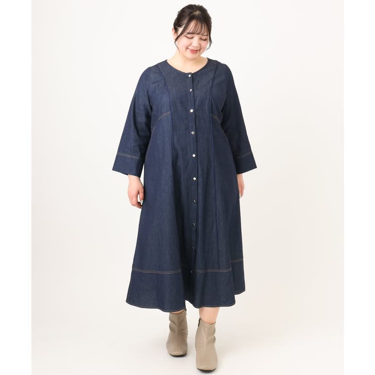 【大きいサイズ】パイピングワンピース | eur3 | 詳細画像7 