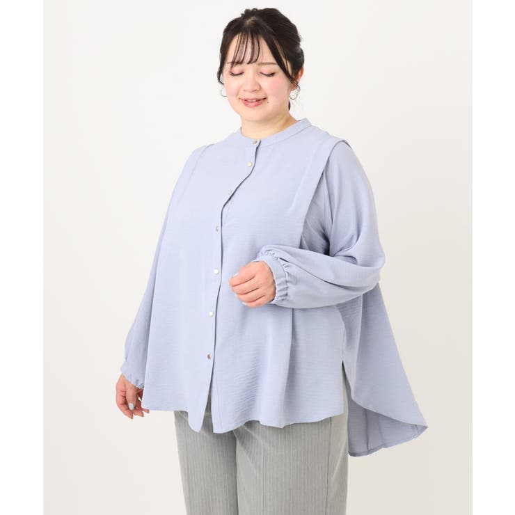 【大きいサイズ】ポーラバンドカラーチュニック | eur3 | 詳細画像2 