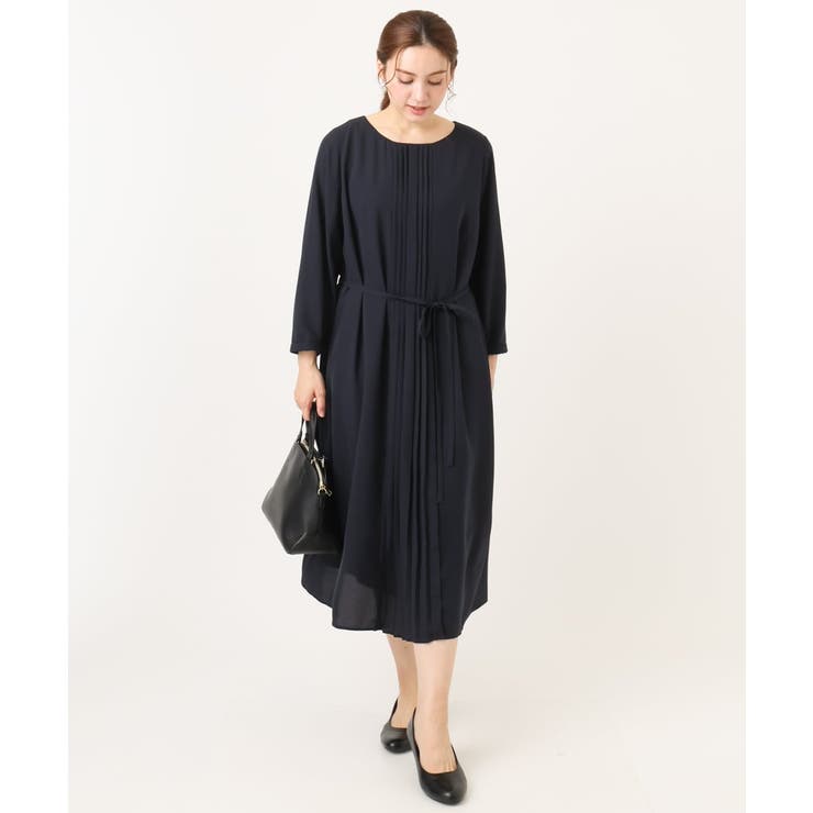 【大きいサイズ】フロントプリーツワンピース | eur3 | 詳細画像2 