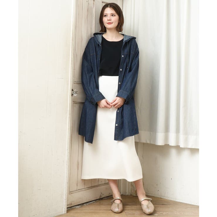 【大きいサイズ】デニムフーディ―シャツチュニック | eur3 | 詳細画像10 