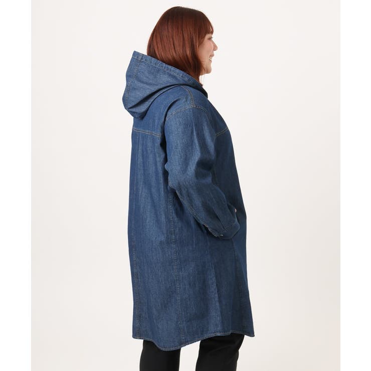 【大きいサイズ】デニムフーディ―シャツチュニック | eur3 | 詳細画像15 