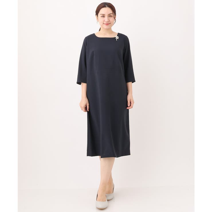 ネイビー(57) | 【大きいサイズ 11号サイズあり セットアップ対応】Wクロスストレッチスクエアネ… | eur3