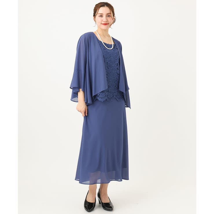 【大きいサイズ】レースブラウス×ジョーゼットスカートセットアップ | eur3 | 詳細画像12 