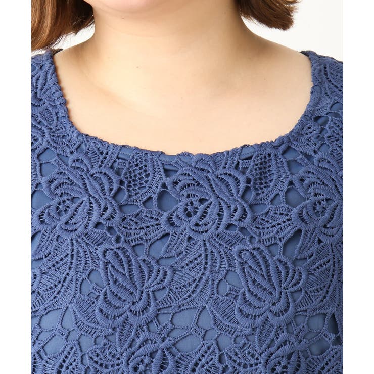 【大きいサイズ】レースブラウス×ジョーゼットスカートセットアップ | eur3 | 詳細画像21 