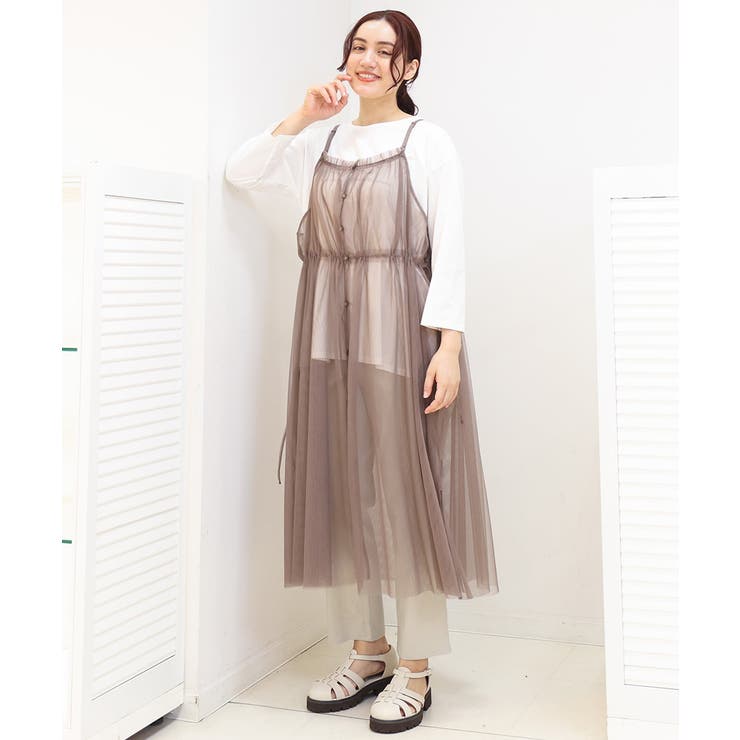 【大きいサイズ】チュールキャミワンピース | eur3 | 詳細画像3 