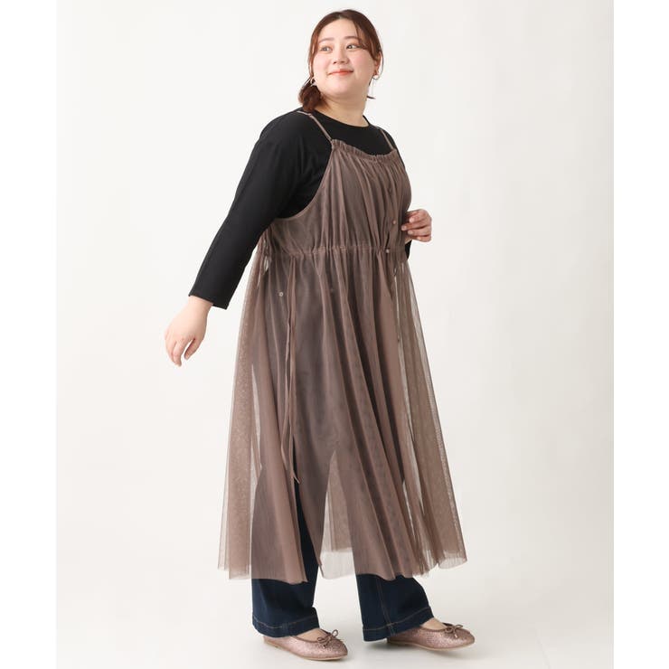 【大きいサイズ】チュールキャミワンピース | eur3 | 詳細画像7 