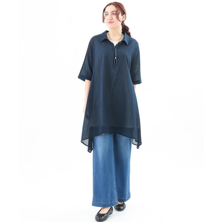 【大きいサイズ】コットンイレヘムシャツチュニック | eur3 | 詳細画像14 