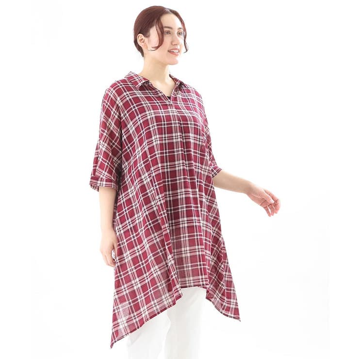 【大きいサイズ】コットンイレヘムシャツチュニック | eur3 | 詳細画像16 